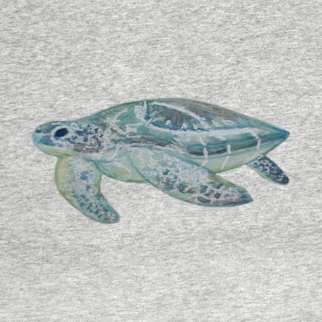 Watercolor Swimming Sea Turtle by WarriorWoman